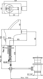 E.C.A. Смеситель для биде Novita 104510193 черный – фотография-2
